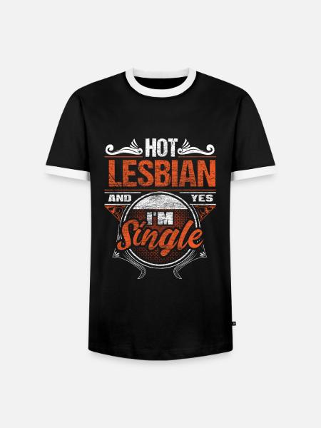 Lesbisch Single Pride Beziehung Geschenkidee - Männer Kontrast-T-Shirt - Schwarz/Weiß