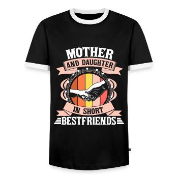 Mère et fille Meilleurs amis Amour - T-shirt contrasté Homme - noir/blanc - Devant - AI Model Female 172 light (172cm) & AI Model Male 178 light (178cm)