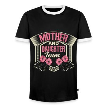Mother Daughter Best Friends Love Gift - Men's Ringer Shirt - black/white - Front - AI Model Female 172 light (172cm) & AI Model Male 178 light (178cm)
