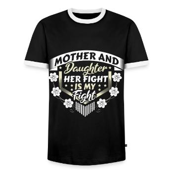 Mother Daughter Family Child - Men's Ringer Shirt - black/white - Front - AI Model Female 172 light (172cm) & AI Model Male 178 light (178cm)