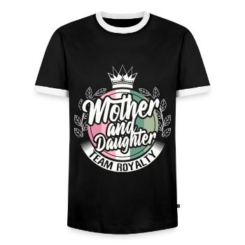Mother Daughter Friends Parents - Men's Ringer Shirt - black/white - Front - AI Model Female 172 light (172cm) & AI Model Male 178 light (178cm)