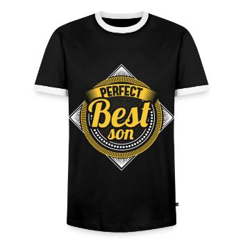 Bester Sohn Mutter Geschenk - Männer Kontrast-T-Shirt - Schwarz/Weiß - Vorne - AI Model Female 172 light (172cm) & AI Model Male 178 light (178cm)