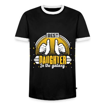 Best Daughter Father Cute Gift - Men's Ringer Shirt - black/white - Front - AI Model Female 172 light (172cm) & AI Model Male 178 light (178cm)
