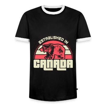 Drapeau canadien du Canada - T-shirt contrasté Homme - noir/blanc - Devant - AI Model Female 172 light (172cm) & AI Model Male 178 light (178cm)