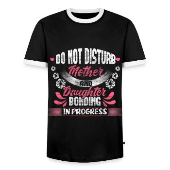 Mother and daughter Children's Day Mother Love - Men's Ringer Shirt - black/white - Front - AI Model Female 172 light (172cm) & AI Model Male 178 light (178cm)