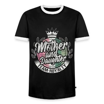 Mother Daughter Mother Love Gift Idea - Men's Ringer Shirt - black/white - Front - AI Model Female 172 light (172cm) & AI Model Male 178 light (178cm)