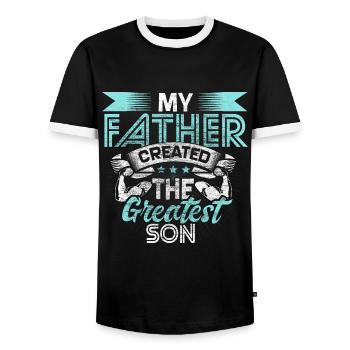 Sohn Geburt Geschenkidee - Männer Kontrast-T-Shirt - Schwarz/Weiß - Vorne - AI Model Female 172 light (172cm) & AI Model Male 178 light (178cm)