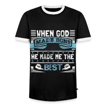 Bester Sohn Vater Geschenk - Männer Kontrast-T-Shirt - Schwarz/Weiß - Vorne - AI Model Female 172 light (172cm) & AI Model Male 178 light (178cm)