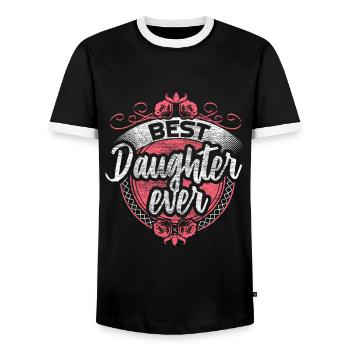 Best Daughter Parents Girl - Men's Ringer Shirt - black/white - Front - AI Model Female 172 light (172cm) & AI Model Male 178 light (178cm)