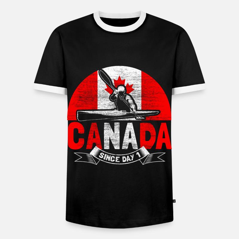 Canada Elk Pride Gift - Men's Ringer Shirt - black/white