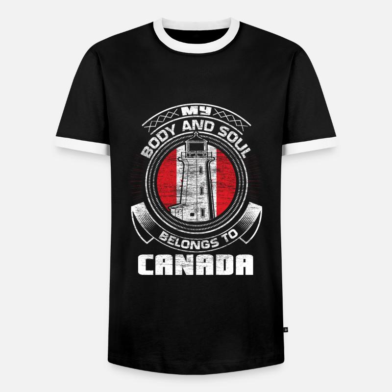 Kanada Elch Geburtsland Geschenkidee - Männer Kontrast-T-Shirt - Schwarz/Weiß