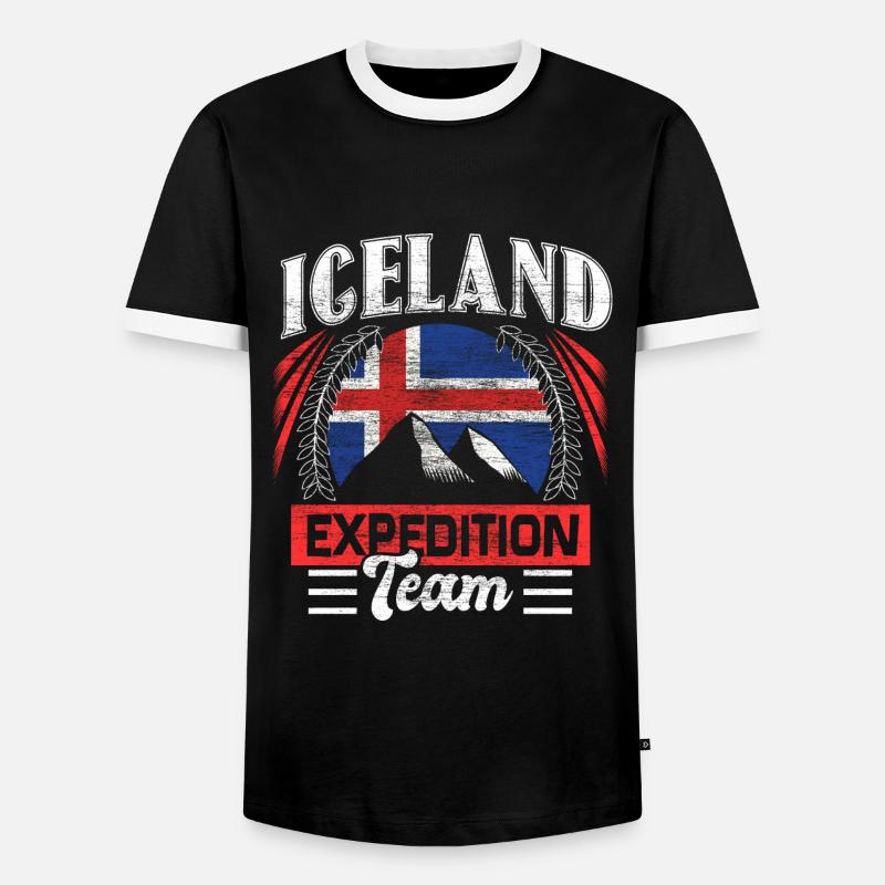 Iceland State Gift Idea - Men's Ringer Shirt - black/white