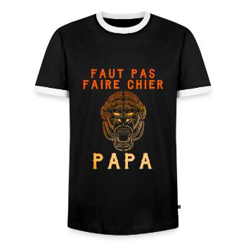 Gorilla verärgere Papa nicht - Männer Kontrast-T-Shirt - Schwarz/Weiß - Vorne - AI Model Female 172 light (172cm) & AI Model Male 178 light (178cm)