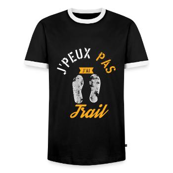 J Peux Pas J ai Trail - T-shirt contrasté Homme - noir/blanc - Devant - AI Model Female 172 light (172cm) & AI Model Male 178 light (178cm)