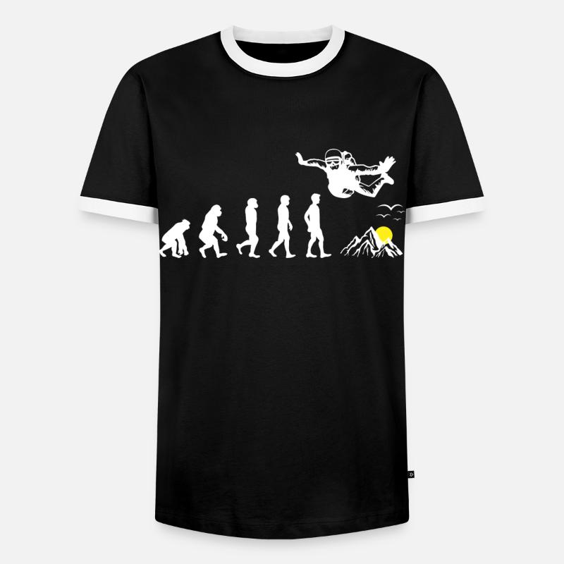 Fallschirmspringen Evolution - Männer Kontrast-T-Shirt - Schwarz/Weiß
