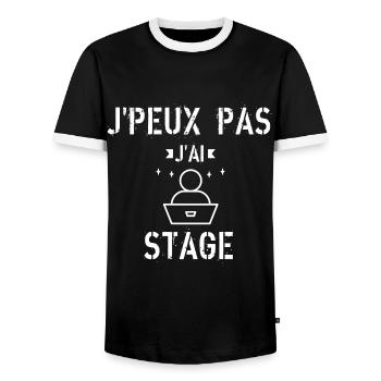 J Peux Pas J ai Stage - T-shirt contrasté Homme - noir/blanc - Devant - AI Model Female 172 light (172cm) & AI Model Male 178 light (178cm)