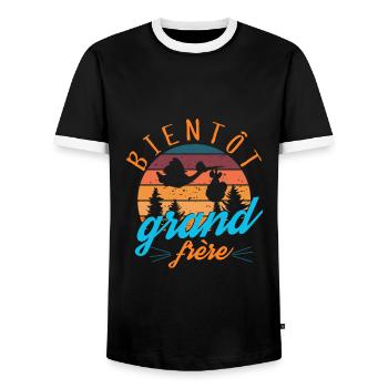 bientôt grand frère - T-shirt contrasté Homme - noir/blanc - Devant - AI Model Female 172 light (172cm) & AI Model Male 178 light (178cm)