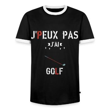J Peux Pas J Ai Golf - T-shirt contrasté Homme - noir/blanc - Devant - AI Model Female 172 light (172cm) & AI Model Male 178 light (178cm)