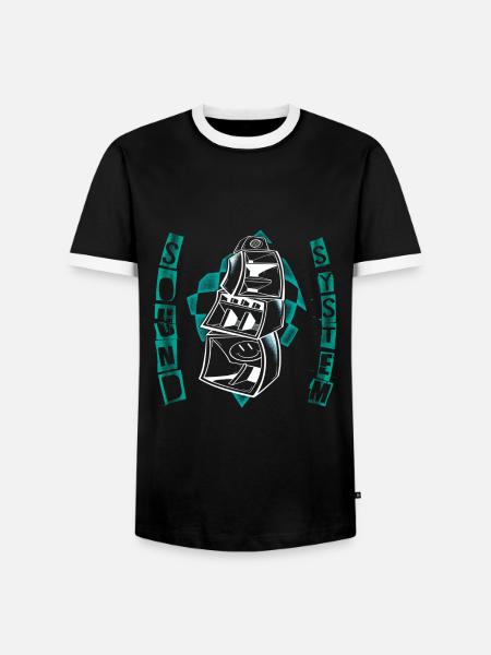 KOSTENLOSES Soundsystem Techno-Party-Kunst - Männer Kontrast-T-Shirt - Schwarz/Weiß