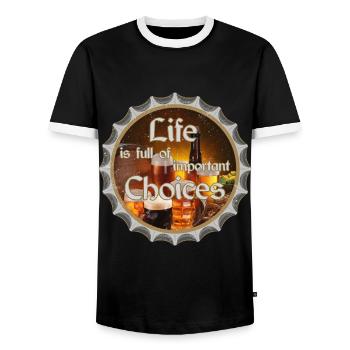 La vie est pleine de choix importants - T-shirt contrasté Homme - noir/blanc - Devant - AI Model Female 172 light (172cm) & AI Model Male 178 light (178cm)