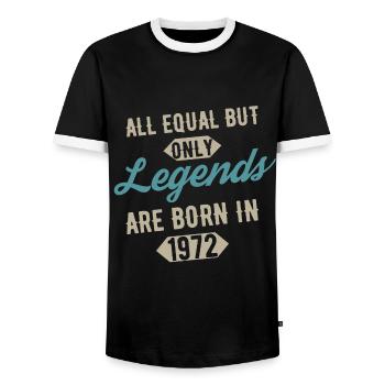 Legenden werden im Jubiläum 1972 geboren - Männer Kontrast-T-Shirt - Schwarz/Weiß - Vorne - AI Model Female 172 light (172cm) & AI Model Male 178 light (178cm)