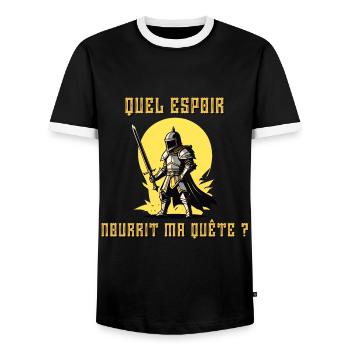 What hope does my quest have? - Men's Ringer Shirt - black/white - Front - AI Model Female 172 light (172cm) & AI Model Male 178 light (178cm)