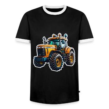 Tractor - Men's Ringer Shirt - black/white - Front - AI Model Female 172 light (172cm) & AI Model Male 178 light (178cm)