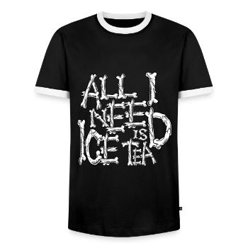 All i need is ice tea bones horror halloween - Men's Ringer Shirt - black/white - Front - AI Model Female 172 light (172cm) & AI Model Male 178 light (178cm)