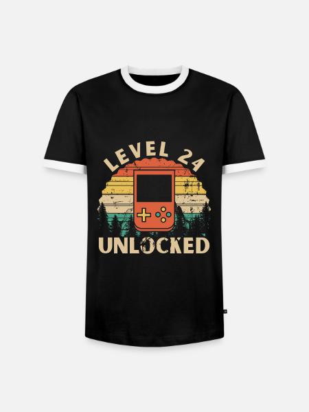 Level 24 Unlocked - Men's Ringer Shirt - black/white
