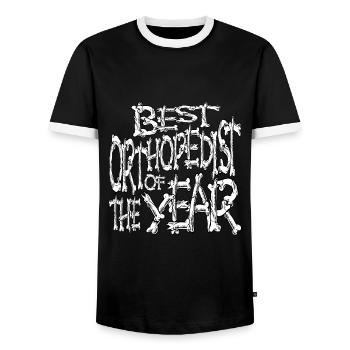 Best orthopedist of the year bones horror themes - Men's Ringer Shirt - black/white - Front - AI Model Female 172 light (172cm) & AI Model Male 178 light (178cm)