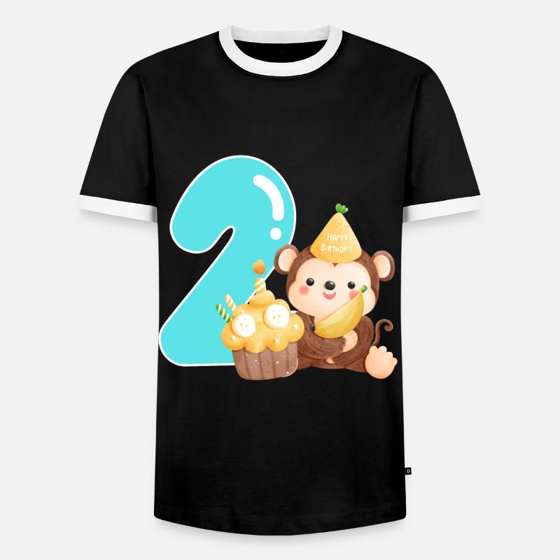 2nd birthday - Men's Ringer Shirt - black/white