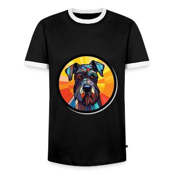 Deutsch Kurzhaar Vorstehhund Rasse Aquarell - Männer Kontrast-T-Shirt - Schwarz/Weiß - Vorne - AI Model Female 172 light (172cm) & AI Model Male 178 light (178cm)
