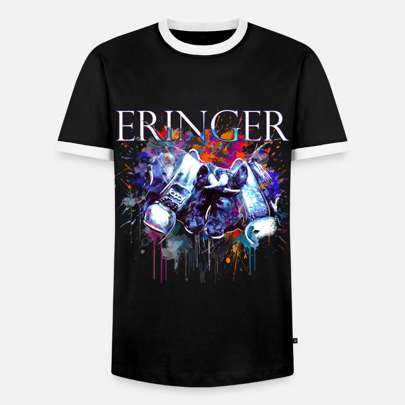 Kampfkuh, Schweizer Walliser Herdenskuh - Männer Kontrast-T-Shirt - Schwarz/Weiß
