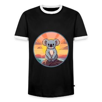 Koala Buntes Aquarell Cartoon Kawaii Tier - Männer Kontrast-T-Shirt - Schwarz/Weiß - Vorne - AI Model Female 172 light (172cm) & AI Model Male 178 light (178cm)