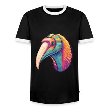Anteater Colorful Watercolor Cartoon Kawaii Animal - Men's Ringer Shirt - black/white - Front - AI Model Female 172 light (172cm) & AI Model Male 178 light (178cm)