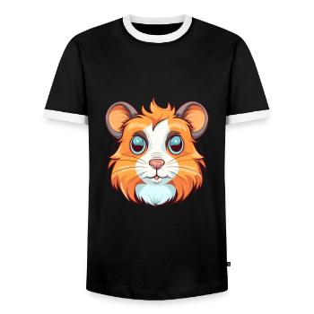 Hamster Buntes Aquarell Cartoon Kawaii Tier - Männer Kontrast-T-Shirt - Schwarz/Weiß - Vorne - AI Model Female 172 light (172cm) & AI Model Male 178 light (178cm)