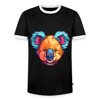 Koala Buntes Aquarell Cartoon Kawaii Tier - Männer Kontrast-T-Shirt - Schwarz/Weiß - Vorne - AI Model Female 172 light (172cm) & AI Model Male 178 light (178cm)