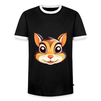 Chipmunk Buntes Aquarell Cartoon Kawaii Tier - Männer Kontrast-T-Shirt - Schwarz/Weiß - Vorne - AI Model Female 172 light (172cm) & AI Model Male 178 light (178cm)