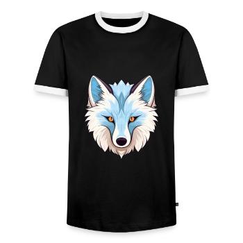 Arktisfuchs Bunte Aquarell-Karikatur Kawaii Anim - Männer Kontrast-T-Shirt - Schwarz/Weiß - Vorne - AI Model Female 172 light (172cm) & AI Model Male 178 light (178cm)
