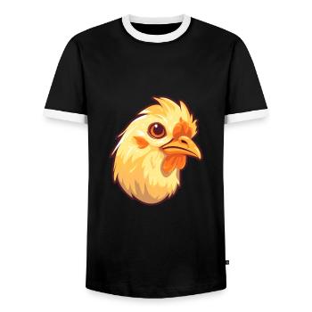 Chick Pet Colorful Watercolor Cartoon Kawaii Anima - Men's Ringer Shirt - black/white - Front - AI Model Female 172 light (172cm) & AI Model Male 178 light (178cm)