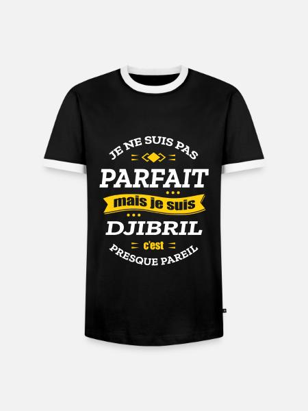 DJIBRIL PARFAIT - PRENOM DJIBRIL - T-shirt contrasté Homme - noir/blanc