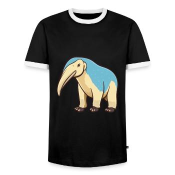 Ameisenbär Niedlich Glücklich Kawaii Cartoon Clipart Tier - Männer Kontrast-T-Shirt - Schwarz/Weiß - Vorne - AI Model Female 172 light (172cm) & AI Model Male 178 light (178cm)