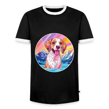 Braque Du Bourbonnais Hunderasse Cartoon Kawaii Wat - Männer Kontrast-T-Shirt - Schwarz/Weiß - Vorne - AI Model Female 172 light (172cm) & AI Model Male 178 light (178cm)