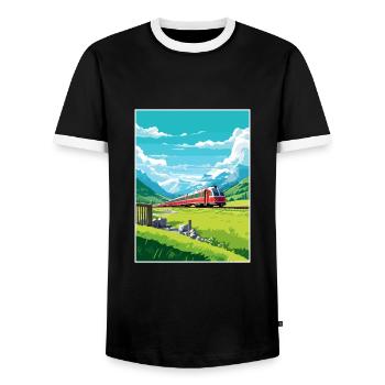 Glacier Express Suisse Affiche de voyage vintage - T-shirt contrasté Homme - noir/blanc - Devant - AI Model Female 172 light (172cm) & AI Model Male 178 light (178cm)