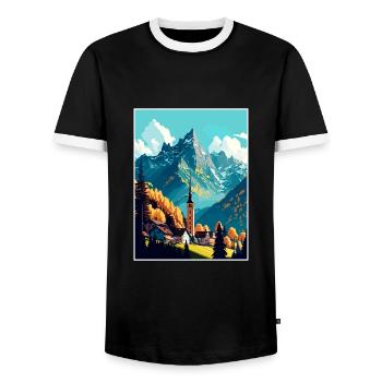Berchtesgaden Germany Vintage Travel Poster WPA - Men's Ringer Shirt - black/white - Front - AI Model Female 172 light (172cm) & AI Model Male 178 light (178cm)