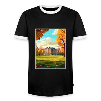 Hyde Park London England Vintage Travel Poster WPA - Men's Ringer Shirt - black/white - Front - AI Model Female 172 light (172cm) & AI Model Male 178 light (178cm)
