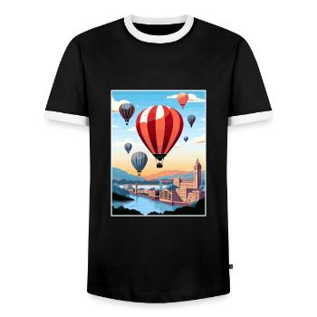 Bristol Angleterre pont Vintage voyage affiche WPA - T-shirt contrasté Homme - noir/blanc - Devant - AI Model Female 172 light (172cm) & AI Model Male 178 light (178cm)