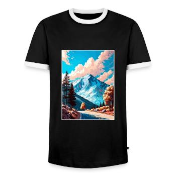 Mount Wilson California Vintage Reiseposter WPA - Männer Kontrast-T-Shirt - Schwarz/Weiß - Vorne - AI Model Female 172 light (172cm) & AI Model Male 178 light (178cm)
