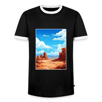 Goblin Valley State Park Vintage voyage affiche WPA - T-shirt contrasté Homme - noir/blanc - Devant - AI Model Female 172 light (172cm) & AI Model Male 178 light (178cm)