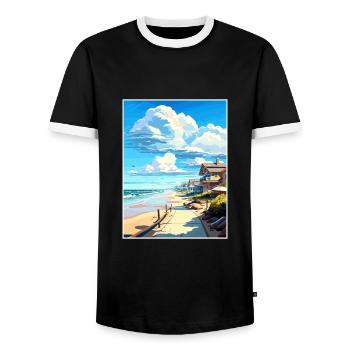 Affiche de voyage Vintage de Salt Creek Beach en Californie - T-shirt contrasté Homme - noir/blanc - Devant - AI Model Female 172 light (172cm) & AI Model Male 178 light (178cm)
